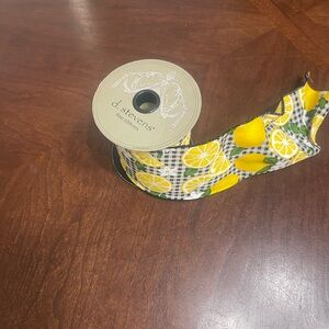 Lemon wire ribbon 4 inch check